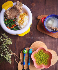 2Y7M24D宸哥的午饭:筒骨+胡萝卜虾