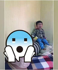 "男子为让儿子不哭闹戴婴儿哭泣面具 结果吓"