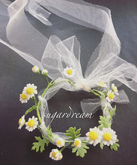 清新 树脂粘土 小白菊 雏菊 花束 花环 发夹