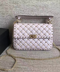 VALENTINO华伦天奴明星款中号铆钉手提SHOULDER链包