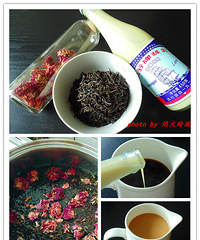 自制怡人回味的【玫瑰花冠奶茶】