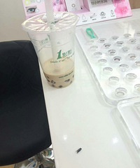 没想到你是这样的一点点,波霸奶茶喝出苍蝇!