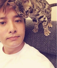贾乃亮晒和爱猫亲密合影 依偎在一起超有爱