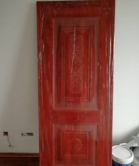 "转两扇钢木门,红褐色,门尺寸2010*8"