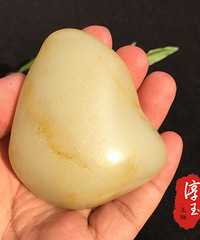 153克 红皮原籽 新疆和田玉籽料原石 手把件 红皮白肉 白玉玩料