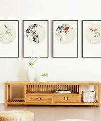 "新中式客厅装饰画花鸟水墨国画走廊过道壁画"