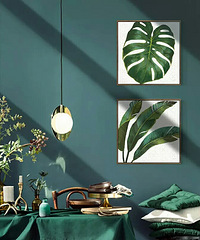 "北欧客厅装饰画清新现代简约沙发背景墙挂画绿植壁画ins家居"