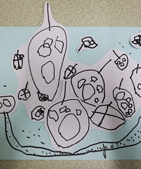 线描画:蔬菜水果一大堆