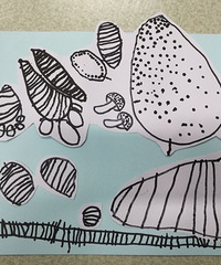 线描画:蔬菜水果一大堆