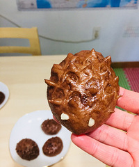 "胖嘟嘟的巧克力刺猬小馒头"