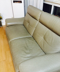 "转让8成新顾家工艺真皮多功能沙发"