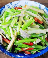 芹菜冬笋香干肉丝