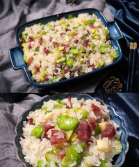 吃立夏饭了吗?---香肠蚕豆糯米饭