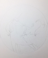 磨人的小妖精——骑独角兽的小女孩,软萌小插画手绘教程