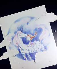 磨人的小妖精——骑独角兽的小女孩,软萌小插画手绘教程