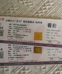 今晚汪峰黄龙演唱会门票两张