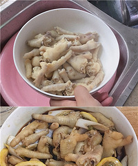 吃了一口室友做的柠檬鸡爪 意犹未尽啊