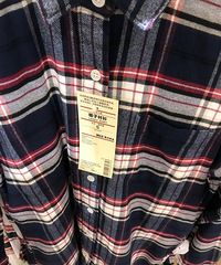 无印良品MUJI 18新品 女式 棉法兰绒 格子衬衫纯棉