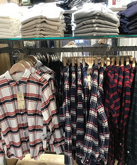无印良品MUJI 18新品 女式 棉法兰绒 格子衬衫纯棉