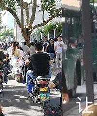 顶水瓶骑车,大哥你这是在练杂技吗?
