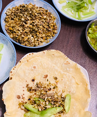 家庭卷饼吃不厌,今天是咸菜肉末豆腐干馅儿