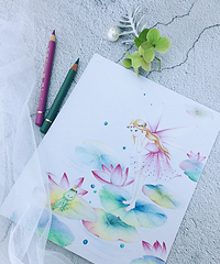 用画笔描绘世界的色彩,充满童话般的美好,彩铅手绘教程,莲花精