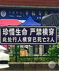 “此处行人横穿已死亡2人!”路边现最硬核交通标语!交警回应…