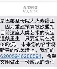 你好,我是巴黎圣母院修缮工程负责人,你捐1000欧刻你名字哦