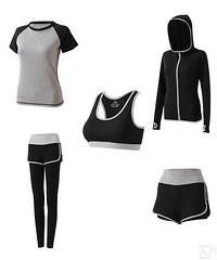 coolacne £¨5件套£©?#21512;?#29788;伽健身服速干运动套餐