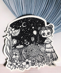 黑白小插画创作三部曲,满满少女心的花房小筑
