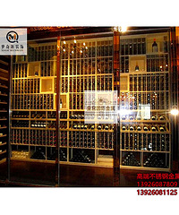 不锈钢酒柜定制设 计恒温红酒柜 酒店吧台餐厅酒柜