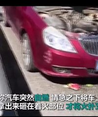高速轿车自燃,司机用......西瓜把火扑灭了!