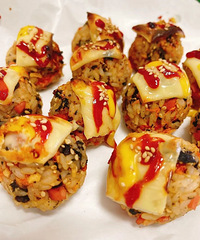 芝士烤飯團