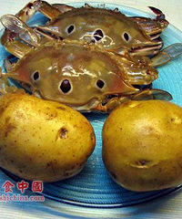 "螃蟹蒸土豆"