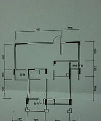 89方简约小三房 圆形客厅 小储藏间 墙中