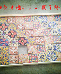 泥工返场做细节收尾 花片上墙(图)