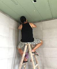 瓷砖铺设小记 意志坚定不达不罢休