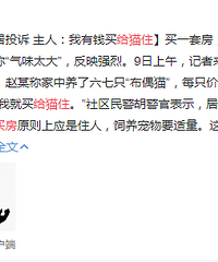 300w买套房养猫怎么了?邻居因此还投诉我