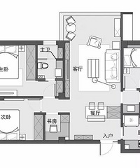110㎡日式小三居 电视背景墙收纳力Max