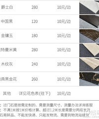 石材选购色卡,附部分注意点及价格比对