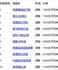 常德当前四居室关注度排行出炉!龙湖双珑原著上榜