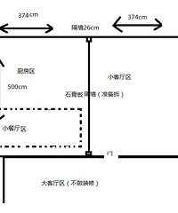 "自己DIY装修一间开放式厨房+小客厅。。。。。"