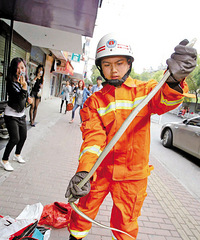 洪波路一家理发店内有条蛇