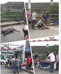 ���纣��һ���˶����ﳵȥ��Һ��;��ˤ������