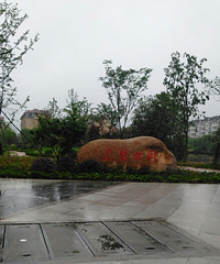 �峿�л���·һ��԰���о���һ��ƿ��