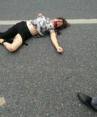 �ң��л���·һ��̫����·��ײ��ͷ��Ѫ�� �ҿ���������ĳŮ����