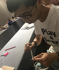 第一次跟男朋友一起制作手工 捕梦网