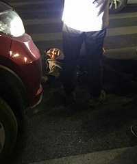 ��ҹͻ����������һ�����г����˱���ɫ�γ�ײ��