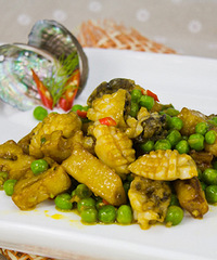 "鲍鱼的家常做法,脆藕青豆鲍鱼丁"