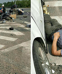 ��һ�����ֳ���ײ�� ����һ̲Ѫ